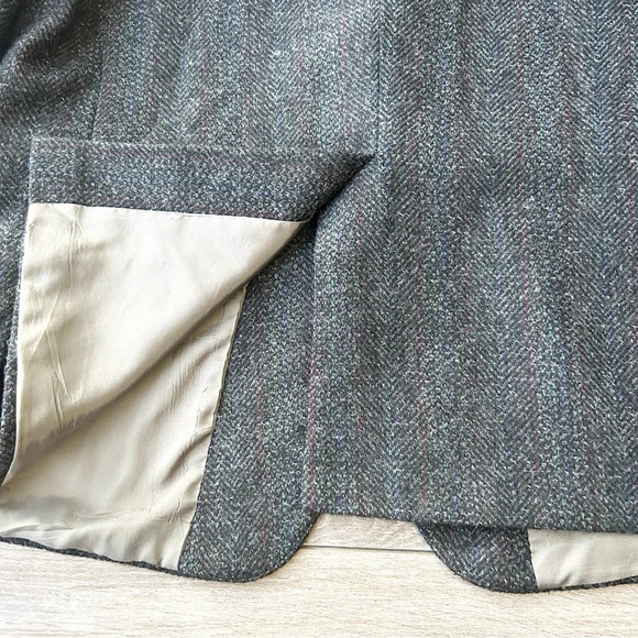 Vintage Wm.H.Leishman Pure Wool Herringbone Tweed Blazer - Picture 14 of 16